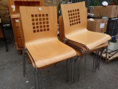 11 Stackable Dining Chairs with Chrome Legs