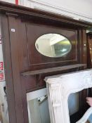 Edwardian Mahogany Fire Surround with Bevelled Glass Oval Mirror