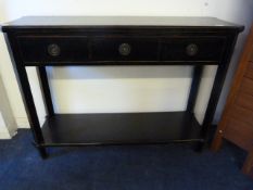 Ebonised Hall Stand with Under Shelf & Drawer