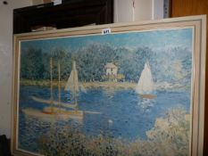 2 Picture Frames & Framed Lake Scene Print