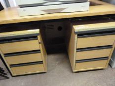 Pair of 3 Drawer Stand Alone Storage Drawers & Beech Top Table