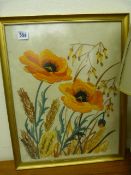 Embroidery of Poppies