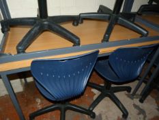 5 Metal Framed Work Tables with Beech Tops