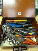 Box Containing Assorted Hand Tools