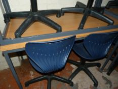 5 Metal Framed Work Tables with Beech Tops