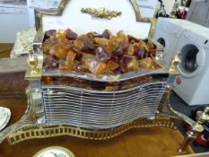 Brass & White Simulated Coal Fire