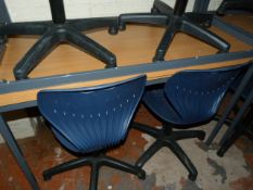 5 Metal Framed Work Tables with Beech Tops