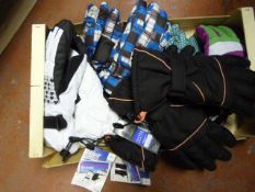 Box Containing Ski & Thermal Gloves