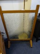 Frosted Glass & Oak Fire Screen