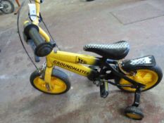 Groundmaster JCB Childrens Bike with Stabilizers