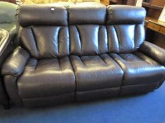 Lazy Boy 3 Seat Brown Leather Reclining Settee