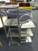 Chrome & Glass 4 Tier Shelving Unit & Chrome 3 Tier Bathroom Unit