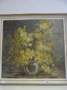 Framed Oil on Board Depicting Flowers