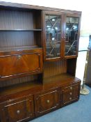 Mahogany Glazed Wall unit with Drinks Compartment