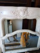 Sudo Marble Fire Surround with Over Mantle Mirror