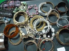 Tray containing Assorted Bangles - Bracelets etc