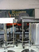 Pair of Chrome High Seat Bar Stools (1 Black 1 White)