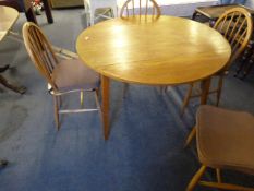 4 Ercol Style Spindle Back Chairs & Drop Leaf Table