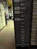 Grey 15 Drawer Metal Storage Unit