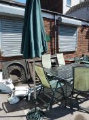 Garden Parasol with Cast Iron Stand