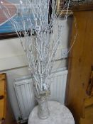 Illuminated Twig Decoration in Cut Glass Vase