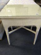 Lloyd Loom Style Table with Glass Top
