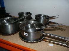 4 Sets of Stainless Steel Pans comprising of Small Saucepans - Sauce Pan & Frying Pan