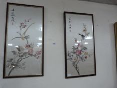 2 Framed Japanese Silk Pictures