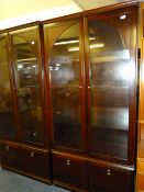 2 Glazed Mahogany Display Cabinets over Drawers