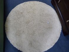 Cream Circular Floor Rug