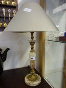 Gilt & Onyx Table Lamp & Shade
