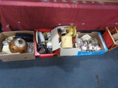 4 Boxes of Bric-a-Brac including Royal Albert - Torquay Ware - Glassware - etc
