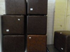 7 Faux Brown Leather Foot Stools