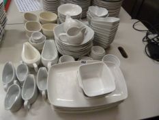 Quantity of White Crockery including Heart Dishes - Gravy & Sauce Boats etc