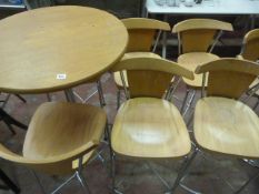 6 High Seat Chrome Bar Stools & Poser Table