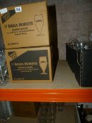6 Boxes Containing 6 Half Pint Birra Moretti Branded Glasses