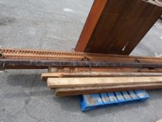 Pallet Containing Wood Mouldings & Bookcase Top