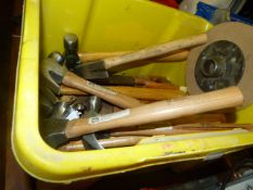 Box Containing Saws & Claw Hammers