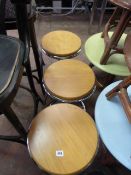 4 Chrome with Beech Top Tubular Bar Stools