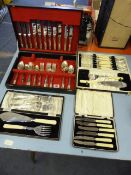 4 Cased Sets of Cutlery