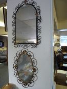 2 Ornamental Wall Mirrors