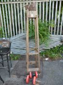 Oak Hat & Coat Stand & Pair of Dumbbells