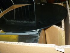 CDA Model EVQ7BL Circular Black Glass 70cm Touch Control Cooker Hood