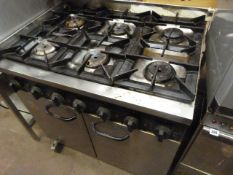 Buffalo Commercial 6 Burner Gas Cooker Over Oven