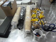 Assorted Disposable Cups - Slates - Table Condiments etc