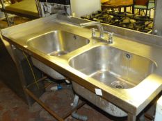 Stainless Steel Double Commercial Sink Unit