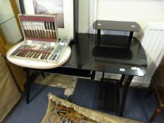 Black Glass Computer Table