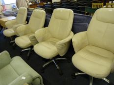 4 Cream Swivel Chairs