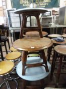 5 Wood Topped Cane Bar Tables