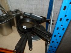 Quantity of Black Iron Frying Pans